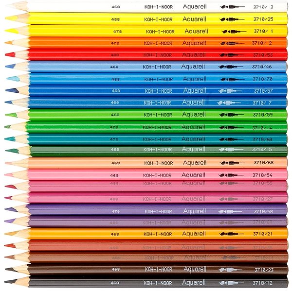 Coloured Pencils KOH-I-NOOR 3718/24 - Fish watercolour crayons - 24 pcs ...