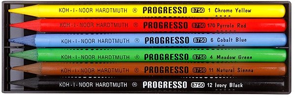 Coloured Pencils KOH-I-NOOR PROGRESSO 8755/6 - lacquered crayons - 6 pcs ...