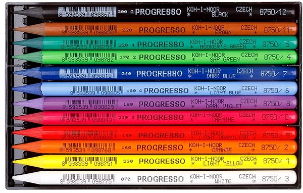 Coloured Pencils KOH-I-NOOR PROGRESSO 8756/12 - lacquered crayons - 12 pcs ...