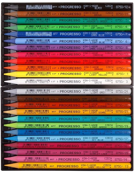 Coloured Pencils KOH-I-NOOR PROGRESSO 8758/24 - lacquered crayons - 24 pcs ...