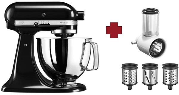 Food Mixer KitchenAid Artisan Food Processor 125 with Vegetable Slicer Black (5KSM125EOB+5KSMVSA) Accessory