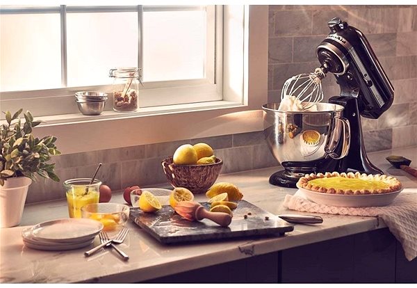Food Mixer KitchenAid Artisan Food Processor 125 with Vegetable Slicer Black (5KSM125EOB+5KSMVSA) Lifestyle