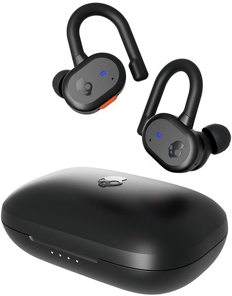 Kabellose Kopfhörer Skullcandy Push Active True Wireless In-Ear - schwarz/orange - Funkkopfhörer Seitlicher Anblick