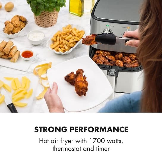 Deep Fryer Klarstein Aero Vital Deluxe Hot Air Fryer, Silver Features/technology