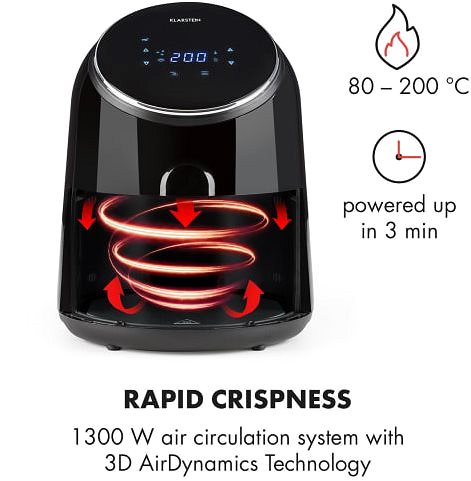 Deep Fryer Klarstein AirVital Black Features/technology