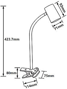 Asztali lámpa KM 60401931 TUBA-K csíptetős GU10 fehér ...
