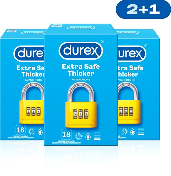 Óvszer DUREX Extra Safe Pack 3 × 18 db ...