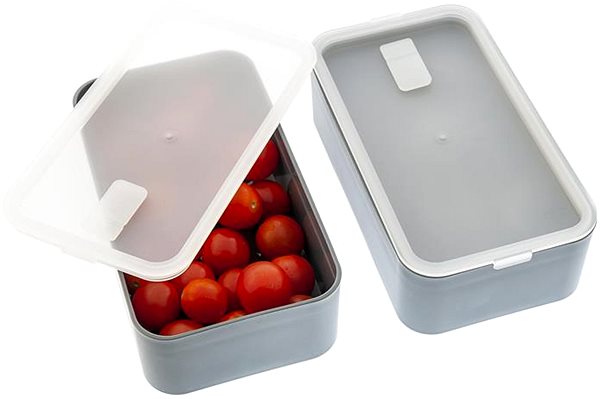Snack Box KOALA Double lunch box with bamboo lid dark grey 1600 ml ...