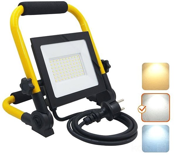 LED Reflector KOBI Light TIGRA 50 W Portable LED spotlight with tripod, 4000 K, IP54 ...