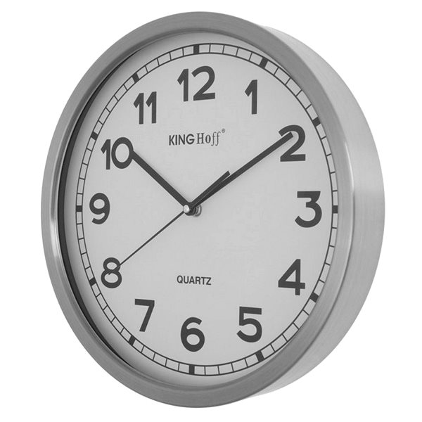 Nástenné hodiny Oceľové nástenné hodiny 34 cm Plynúci mechanizmus Kinghoff Kh-5026 ...