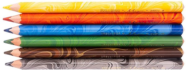 Coloured Pencils KOH-I-NOOR Magic 3408/6 Triangular crayons TR 11, 100% wood 6 pcs ...