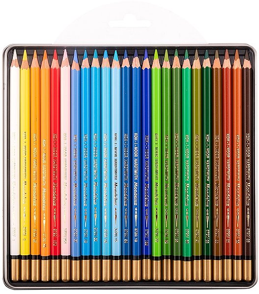Coloured Pencils KOH-I-NOOR Mondeluz 3724/24 Art crayons landscape in tin case 24 pcs ...