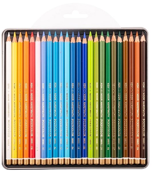 Coloured Pencils KOH-I-NOOR Polycolour 3824/24 Landscape Art Crayons in tin case 24 pcs ...