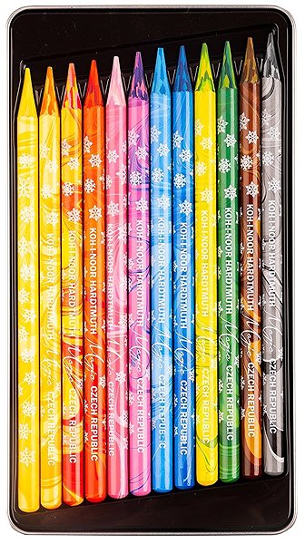 Coloured Pencils KOH-I-NOOR Progresso Magic 8772/12 Crayons in lacquer, in tin case 12 pcs ...