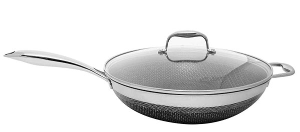 Wok Pan KOHERSEN WOK pan with lid Black Cube 32 cm ...