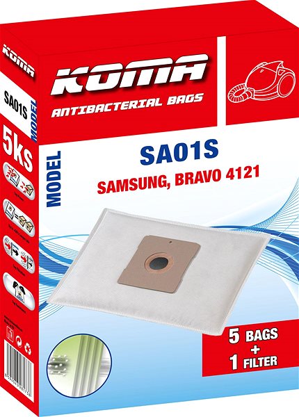 Sáčky do vysavače KOMA SA01S - Sáčky do vysavače Samsung, Bravo 4121, textilní, 5ks ...