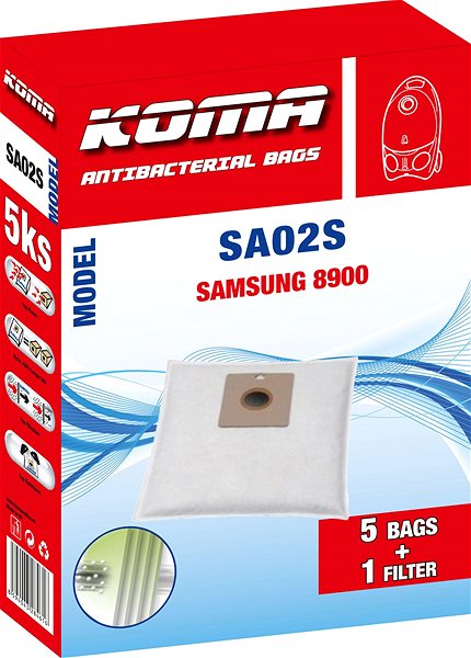 Sáčky do vysavače KOMA SA02S - Sáčky do vysavače Samsung 8900, textilní, 5ks ...