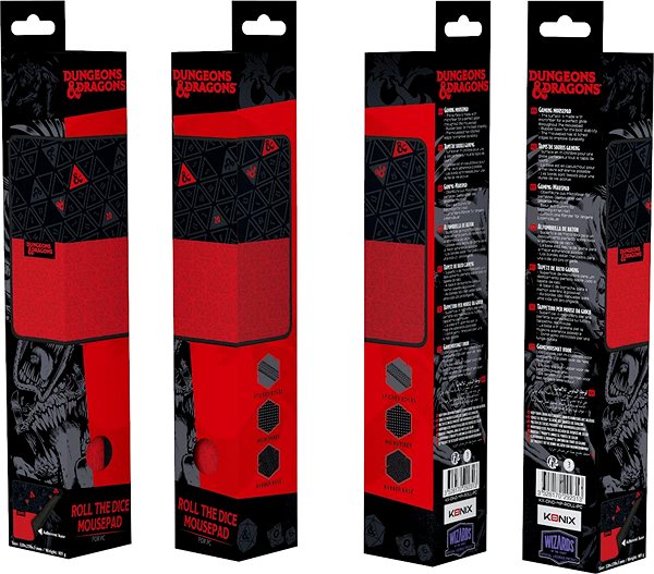 Egérpad Konix Dungeons & Dragons Black & Red Mousepad ...