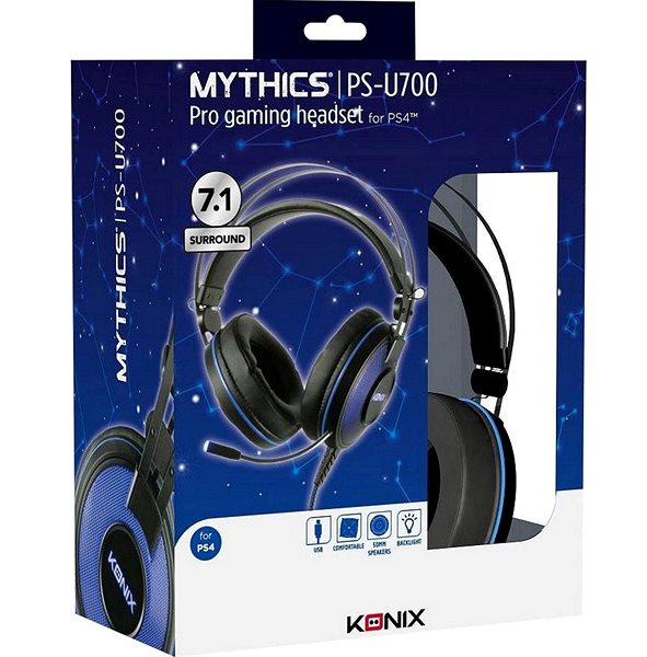 Gamer fejhallgató Mythics PS-700 PlayStation 4 7.1 Gaming Headset ...