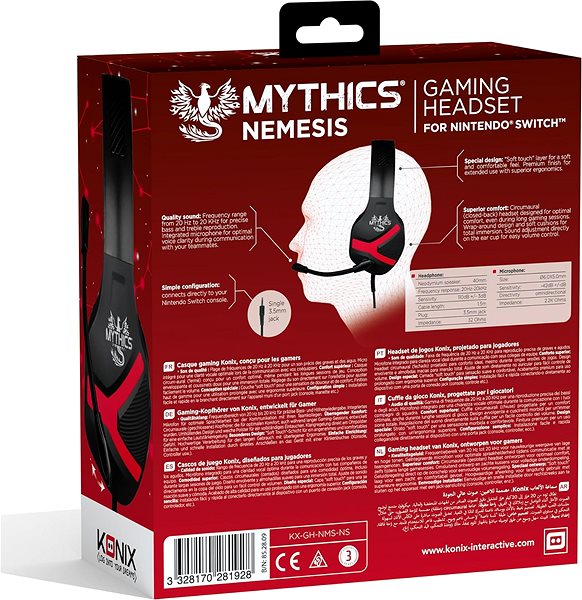 Gamer fejhallgató Mythics Nemesis Nintendo Switch Gaming Headset ...