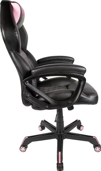 Gamer szék Konix Geek Star Onyx Gaming Chair, fekete-rózsaszín Oldalnézet