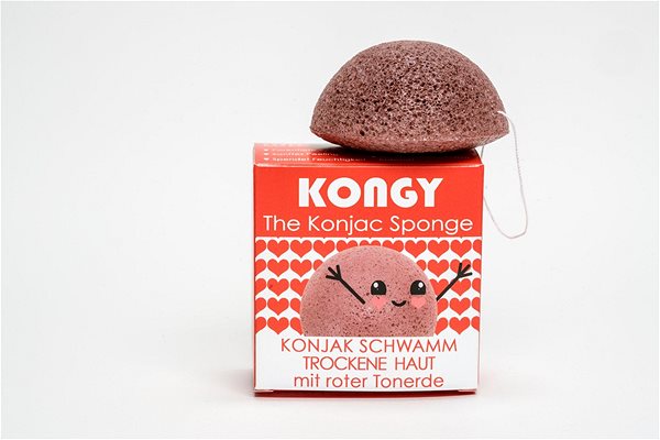 Sponge for washing Kongy Konjac sponge - pink clay .