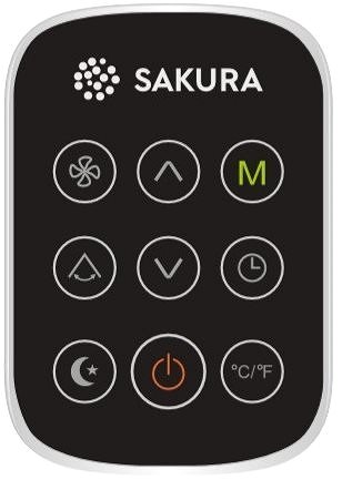 Portable Air Conditioner SAKURA STAC 12 CHPB/K Remote control