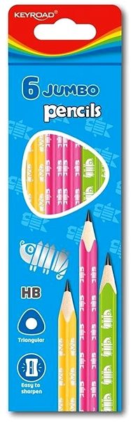 Bleistift KEYROAD Neon JUMBO Bleistift HB - dreieckig - 6er-Pack ...