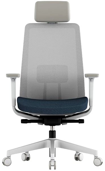 Office Chair KREDE K10 White with headrest blue ...