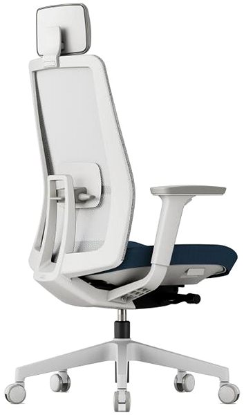 Office Chair KREDE K10 White with headrest blue ...