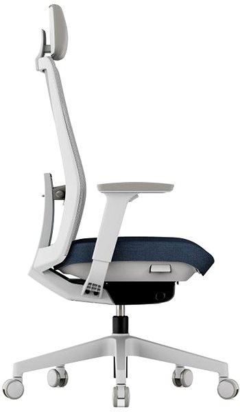 Office Chair KREDE K10 White with headrest blue ...