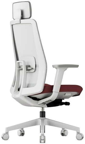 Office Chair KREDE K10 White with headrest red ...