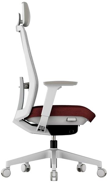Office Chair KREDE K10 White with headrest red ...