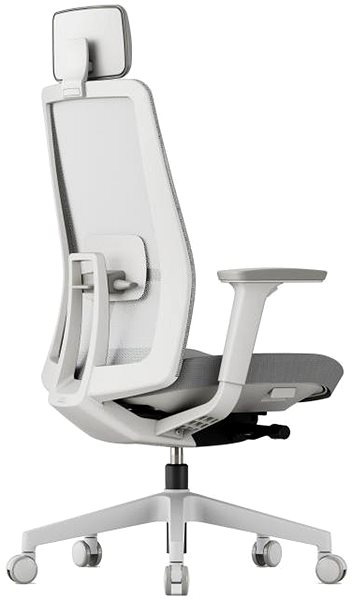 Office Chair KREDE K10 White with headrest grey ...