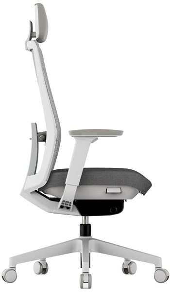 Office Chair KREDE K10 White with headrest grey ...