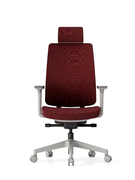 Office Chair KREDE K50 White with headrest red ...