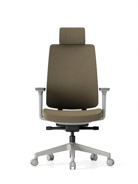 Office Chair KREDE K50 White with headrest beige ...