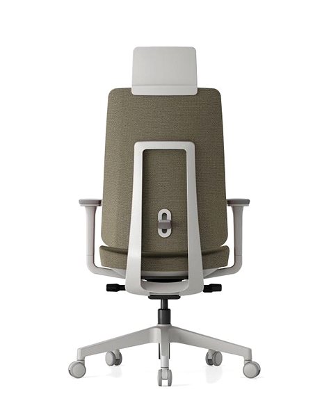 Office Chair KREDE K50 White with headrest beige ...