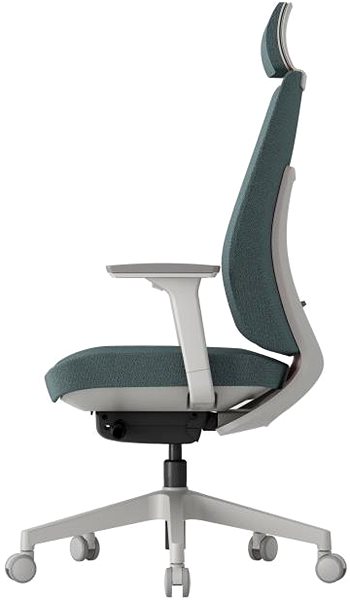 Office Chair KREDE K50 White with headrest light blue ...