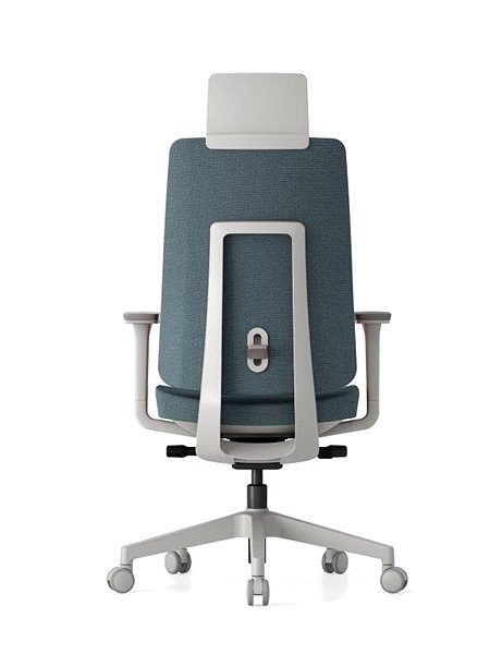 Office Chair KREDE K50 White with headrest light blue ...