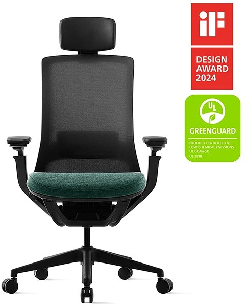 Office Chair Bestuhl ROLY with headrest green ...