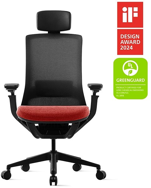 Office Chair Bestuhl ROLY with headrest red ...