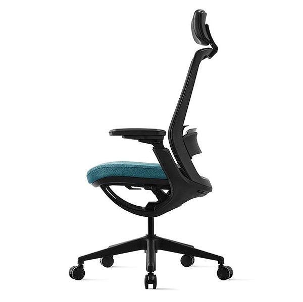 Office Chair Bestuhl ROLY with headrest light blue ...