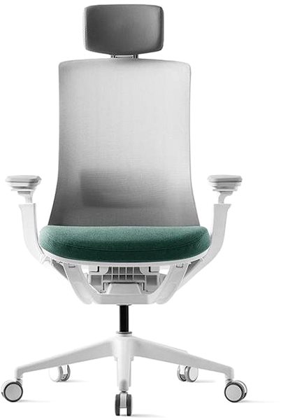 Office Chair Bestuhl ROLY White with headrest green ...