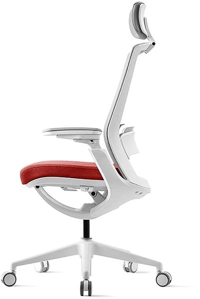Office Chair Bestuhl ROLY White with headrest red ...