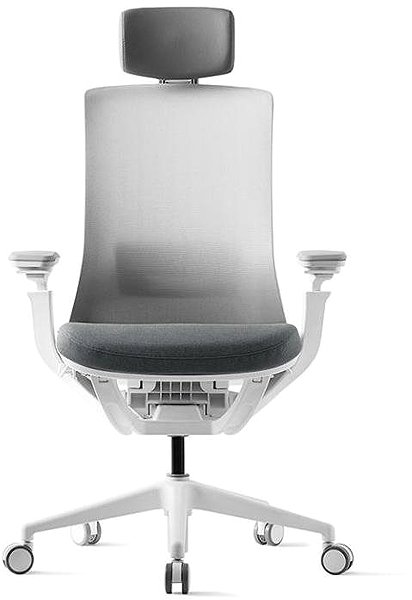 Office Chair Bestuhl ROLY White with headrest grey ...