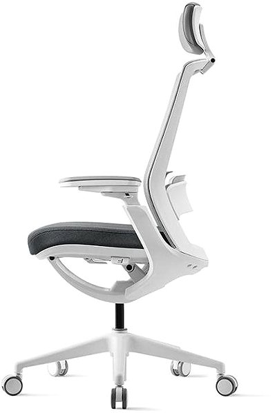 Office Chair Bestuhl ROLY White with headrest grey ...