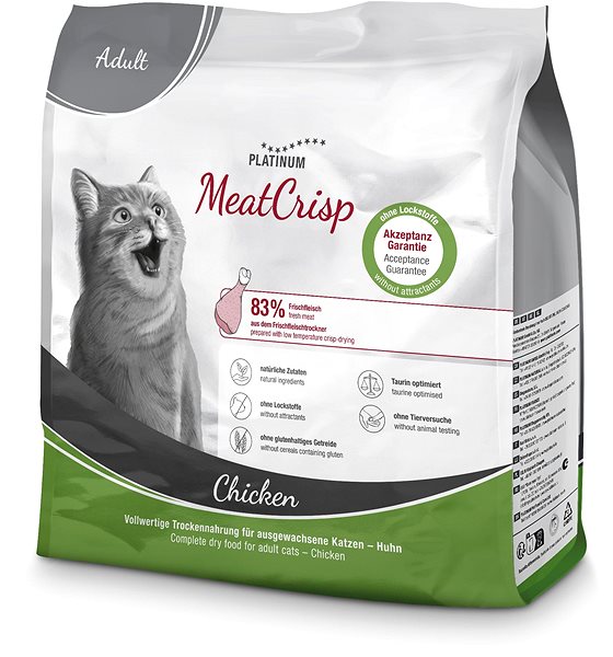 Granule pre mačky Platinum MeatCrisp Adult kura pre dospelé mačky 400 g Bočný pohľad