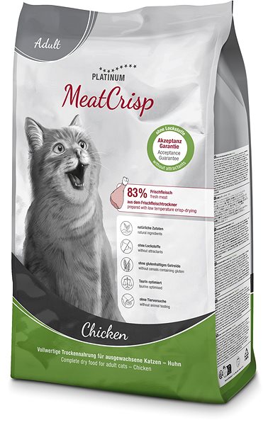 Granule pre mačky Platinum MeatCrisp Adult kura pre dospelé mačky 1,5 kg Bočný pohľad