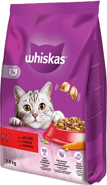 Granule pre mačky Whiskas granule hovädzie pre dospelé mačky 3,8 kg ...